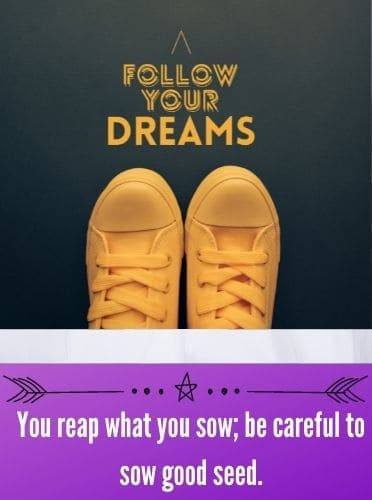 You reap what you sow; be careful to sow good seed.